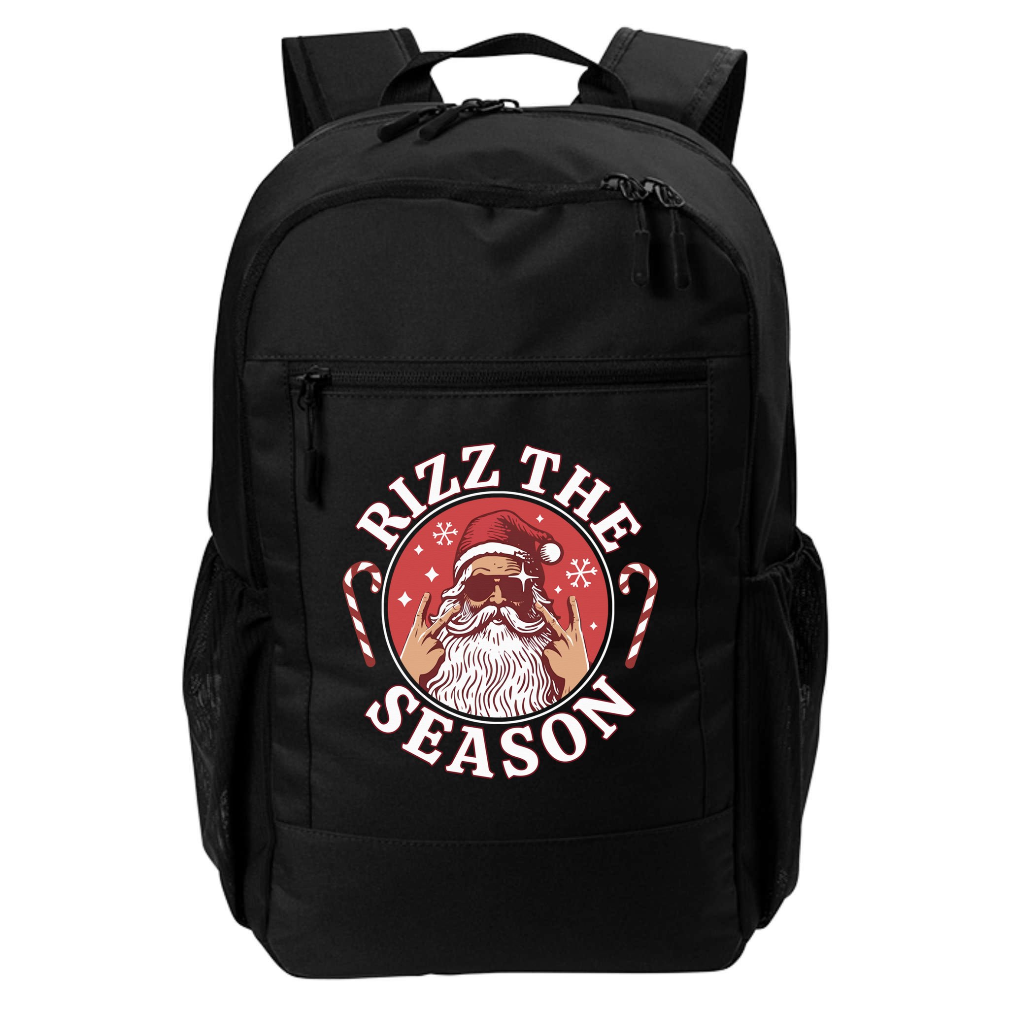 Punk Rock Retro Rizz The Season Funny Santa Clause Rizzler Backpack