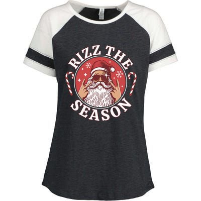 Punk Rock Retro Rizz The Season Funny Santa Clause Rizzler Enza Ladies Jersey Colorblock Tee