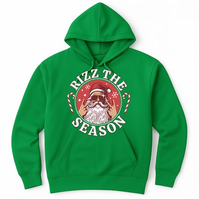 Punk Rock Retro Rizz The Season Funny Santa Clause Rizzler Hoodie