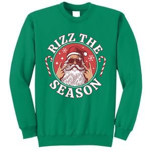 Punk Rock Retro Rizz The Season Funny Santa Clause Rizzler Sweatshirt