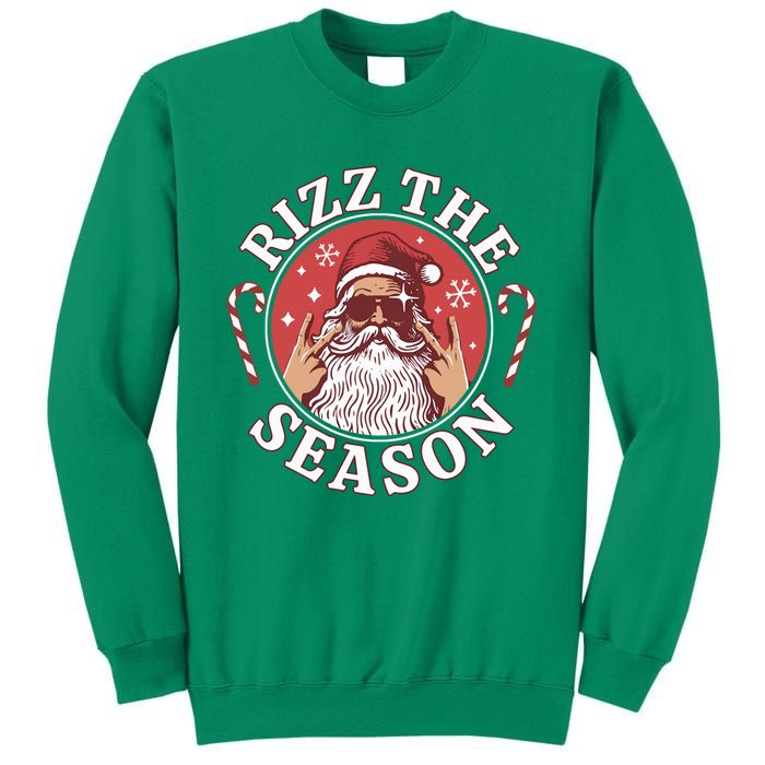 Punk Rock Retro Rizz The Season Funny Santa Clause Rizzler Sweatshirt