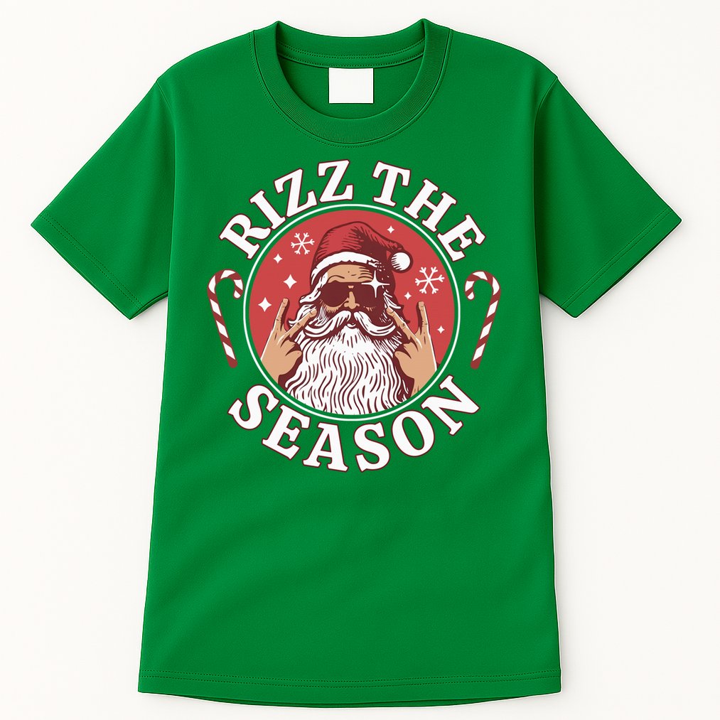 Punk Rock Retro Rizz The Season Funny Santa Clause Rizzler Tall T-Shirt