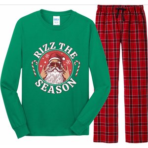 Punk Rock Retro Rizz The Season Funny Santa Clause Rizzler Long Sleeve Pajama Set