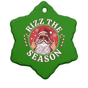 Punk Rock Retro Rizz The Season Funny Santa Clause Rizzler Ceramic Star Ornament