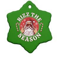 Punk Rock Retro Rizz The Season Funny Santa Clause Rizzler Ceramic Star Ornament