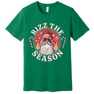 Punk Rock Retro Rizz The Season Funny Santa Clause Rizzler Premium T-Shirt