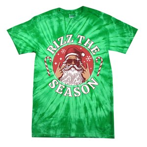 Punk Rock Retro Rizz The Season Funny Santa Clause Rizzler Tie-Dye T-Shirt