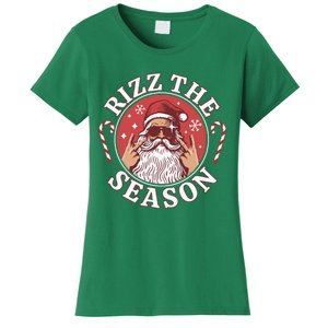 Punk Rock Retro Rizz The Season Funny Santa Clause Rizzler Women's T-Shirt