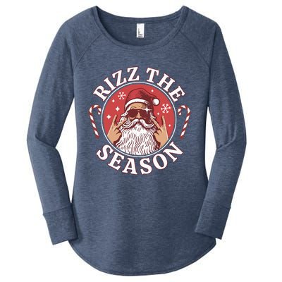 Punk Rock Retro Rizz The Season Funny Santa Clause Rizzler Women's Perfect Tri Tunic Long Sleeve Shirt