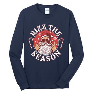 Punk Rock Retro Rizz The Season Funny Santa Clause Rizzler Tall Long Sleeve T-Shirt