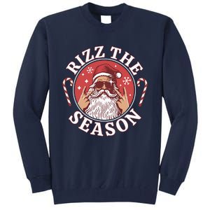 Punk Rock Retro Rizz The Season Funny Santa Clause Rizzler Tall Sweatshirt