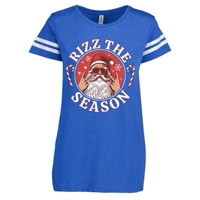 Punk Rock Retro Rizz The Season Funny Santa Clause Rizzler Enza Ladies Jersey Football T-Shirt