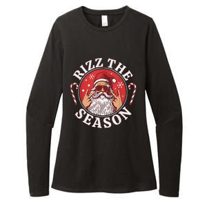 Punk Rock Retro Rizz The Season Funny Santa Clause Rizzler Womens CVC Long Sleeve Shirt