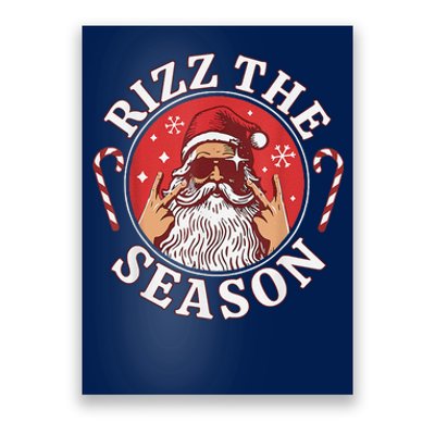 Punk Rock Retro Rizz The Season Funny Santa Clause Rizzler Poster