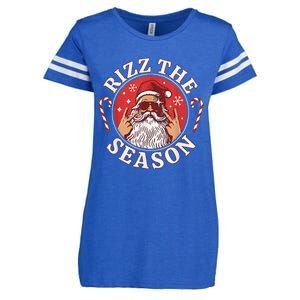 Punk Rock Retro Rizz The Season Funny Santa Clause Rizzler Enza Ladies Jersey Football T-Shirt