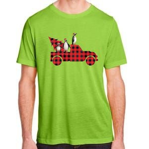 Penguin Riding Red Pajama Tree Truck Funny Penguin Christmas Gift Adult ChromaSoft Performance T-Shirt