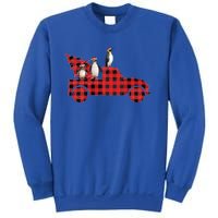 Penguin Riding Red Pajama Tree Truck Funny Penguin Christmas Gift Sweatshirt