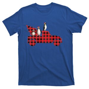 Penguin Riding Red Pajama Tree Truck Funny Penguin Christmas Gift T-Shirt