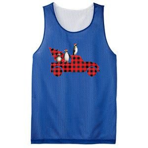 Penguin Riding Red Pajama Tree Truck Funny Penguin Christmas Gift Mesh Reversible Basketball Jersey Tank