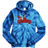 Penguin Riding Red Pajama Tree Truck Funny Penguin Christmas Gift Tie Dye Hoodie