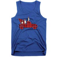 Penguin Riding Red Pajama Tree Truck Funny Penguin Christmas Gift Tank Top