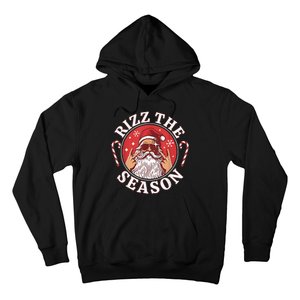 Punk Rock Retro Rizz The Season Funny Santa Clause Rizzler Hoodie