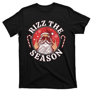 Punk Rock Retro Rizz The Season Funny Santa Clause Rizzler T-Shirt