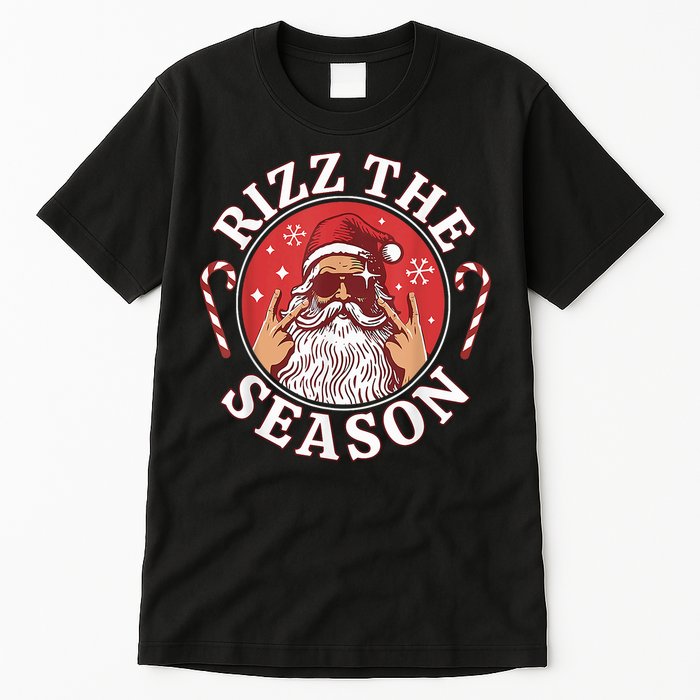 Punk Rock Retro Rizz The Season Funny Santa Clause Rizzler Tall T-Shirt