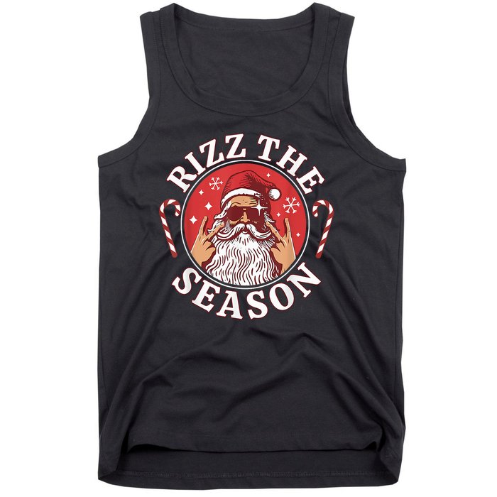 Punk Rock Retro Rizz The Season Funny Santa Clause Rizzler Tank Top