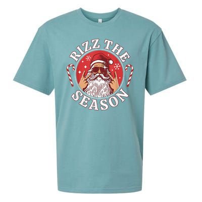 Punk Rock Retro Rizz The Season Funny Santa Clause Rizzler Sueded Cloud Jersey T-Shirt