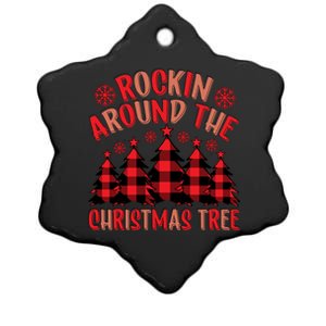 Plaid Retro Rockin Around The Christmas Tree Great Gift Ceramic Star Ornament