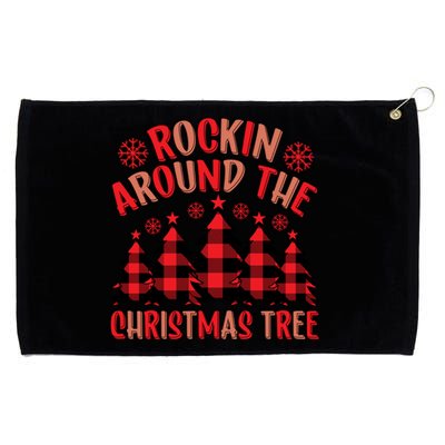 Plaid Retro Rockin Around The Christmas Tree Great Gift Grommeted Golf Towel