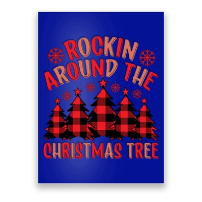 Plaid Retro Rockin Around The Christmas Tree Great Gift Poster