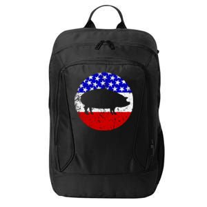 Pig Roast Retro Style Bbq Cookout American Flag Cute Gift City Backpack