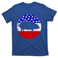 Pig Roast Retro Style Bbq Cookout American Flag Cute Gift T-Shirt