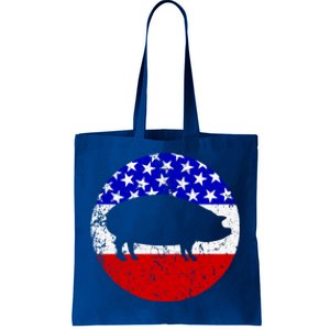 Pig Roast Retro Style Bbq Cookout American Flag Cute Gift Tote Bag