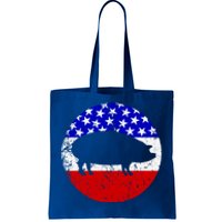 Pig Roast Retro Style Bbq Cookout American Flag Cute Gift Tote Bag