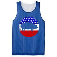 Pig Roast Retro Style Bbq Cookout American Flag Cute Gift Mesh Reversible Basketball Jersey Tank