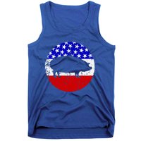 Pig Roast Retro Style Bbq Cookout American Flag Cute Gift Tank Top