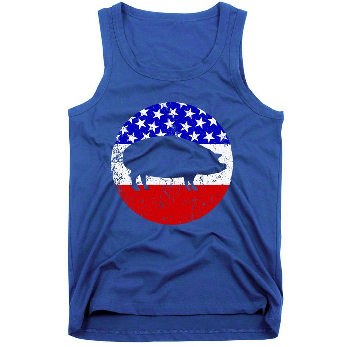 Pig Roast Retro Style Bbq Cookout American Flag Cute Gift Tank Top