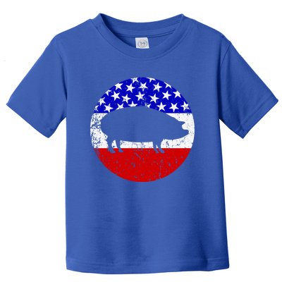 Pig Roast Retro Style Bbq Cookout American Flag Cute Gift Toddler T-Shirt