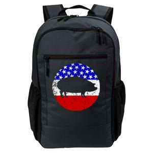 Pig Roast Retro Style Bbq Cookout American Flag Cute Gift Daily Commute Backpack