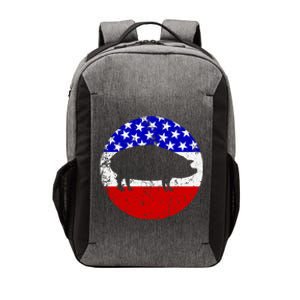 Pig Roast Retro Style Bbq Cookout American Flag Cute Gift Vector Backpack