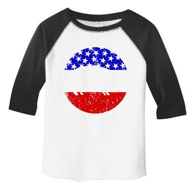 Pig Roast Retro Style Bbq Cookout American Flag Cute Gift Toddler Fine Jersey T-Shirt