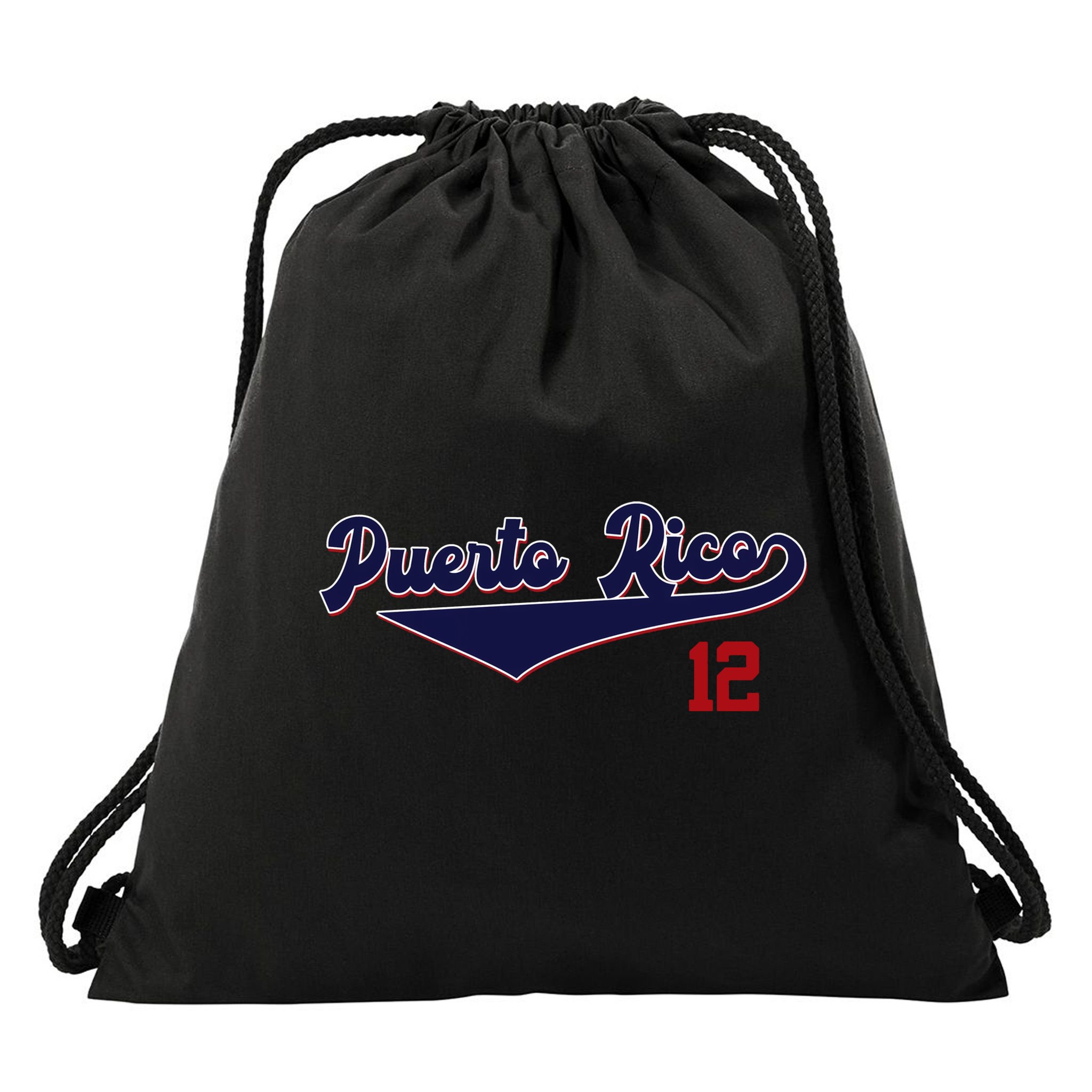 Puerto Rico Retro Baseball Drawstring Bag