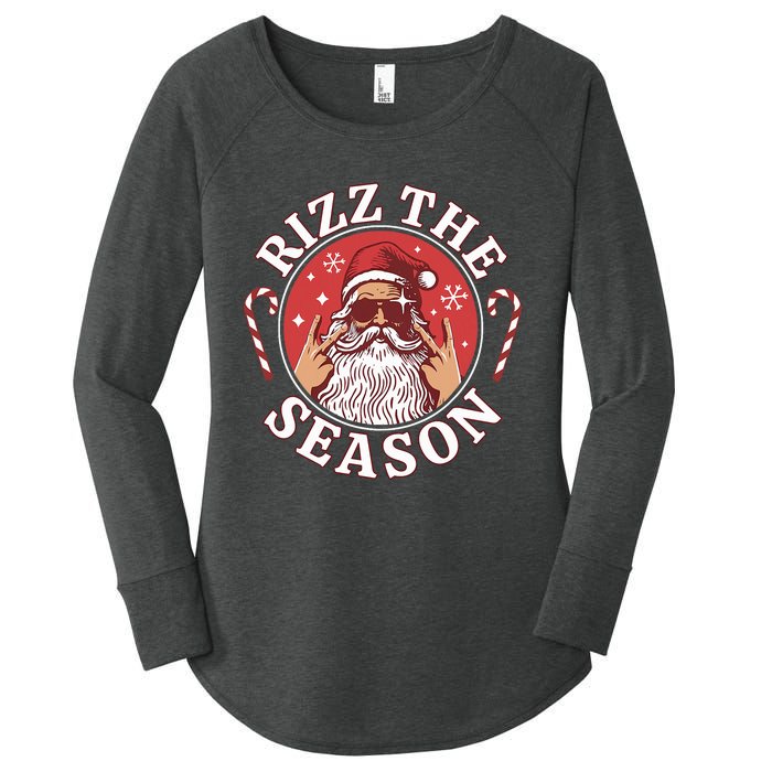 Punk Rock Retro Rizz The Season Funny Santa Clause Rizzler Women's Perfect Tri Tunic Long Sleeve Shirt