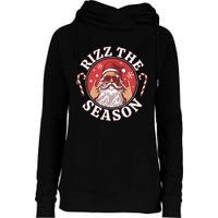 Punk Rock Retro Rizz The Season Funny Santa Clause Rizzler Womens Funnel Neck Pullover Hood