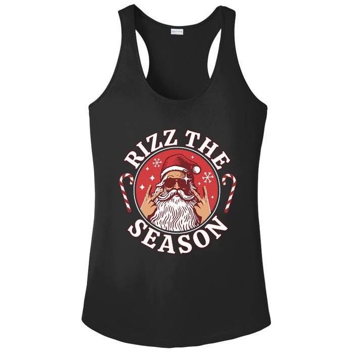 Punk Rock Retro Rizz The Season Funny Santa Clause Rizzler Ladies PosiCharge Competitor Racerback Tank