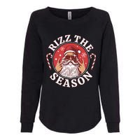 Punk Rock Retro Rizz The Season Funny Santa Clause Rizzler Womens California Wash Sweatshirt