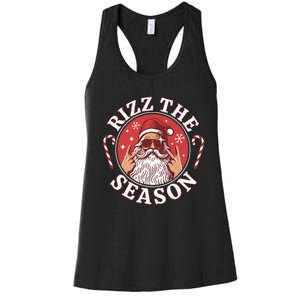 Punk Rock Retro Rizz The Season Funny Santa Clause Rizzler Women's Racerback Tank